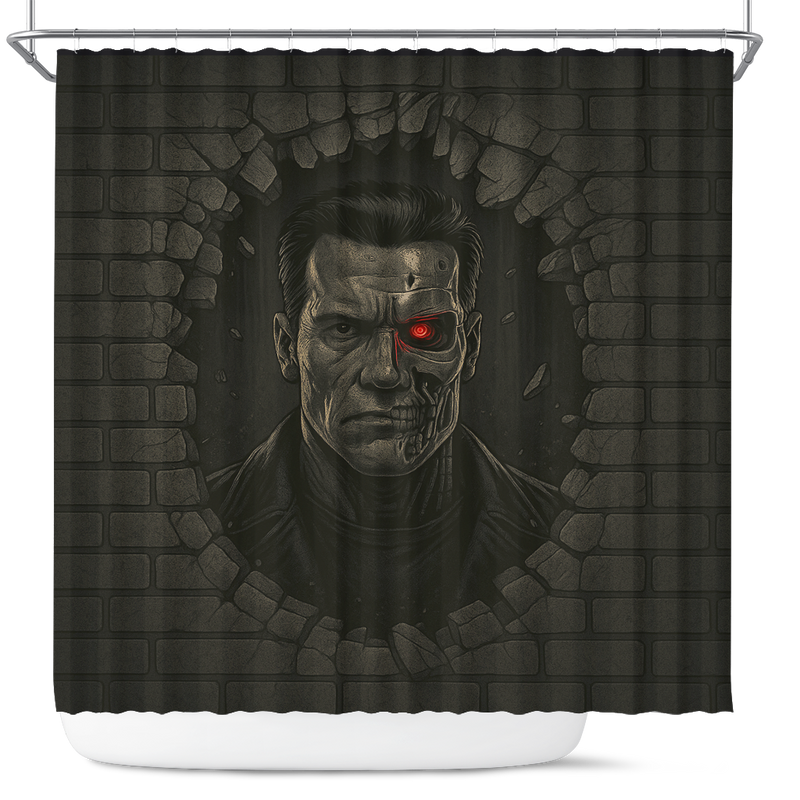 T-800 Terminator Break Wall Shower Curtain