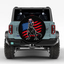 T Rex American Flag Car Spare Tire Cover