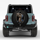 Blue Velociraptor Jurassic Hiding Zip Car Spare Tire Cover