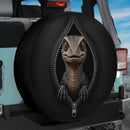Blue Velociraptor Hiding Car Spare Tire Cover