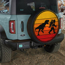 Bigfoot T-Rex Retro Sunset Car Spare Tire Cover