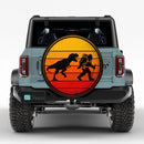 Bigfoot T-Rex Retro Sunset Car Spare Tire Cover