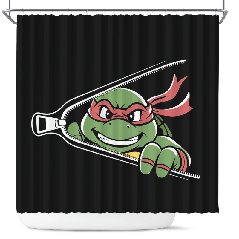TMNT Ninja Mutant Teenage Red Zip Shower Curtain
