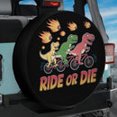 Dinosaurs Funny T-rex Biking Jeep Car Spare Tire Cover