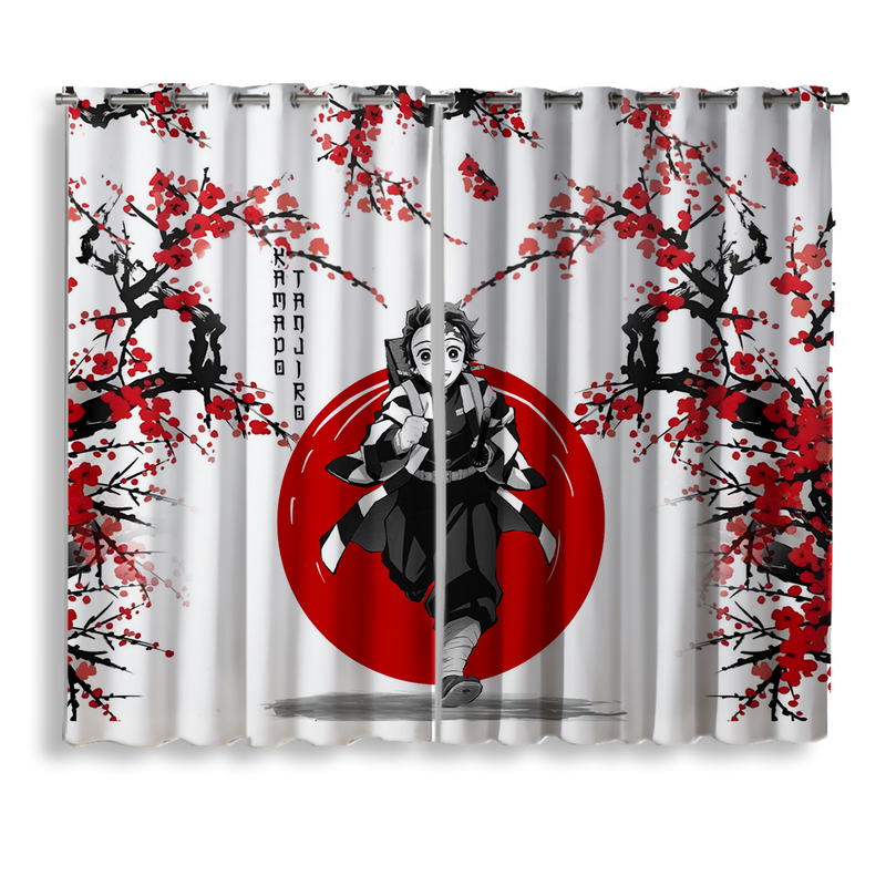 Tanjiro Demon Slayer Anime Japan Style Window Curtain