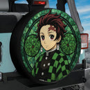 Tanjiro Kamado Demon Slayer Stained Glass Jeep Car Spare Tire Cover