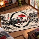 Tanjiro x Kanao Demon Slayer Japan Ink Style Rectangular Area Rug