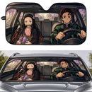 Tanjiro x Nezuko Kamado Demon Slayer Car Auto Sunshades