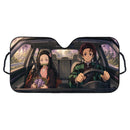 Tanjiro x Nezuko Kamado Demon Slayer Car Auto Sunshades