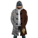 Tasmanian WB PC AOP Hooded Fleece Cloak Coat