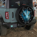 3D Peeking Blue Dragon Hole Car Spare Tire Cover