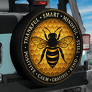 Grateful Calm Positive Bee Car Spare Tire Cover