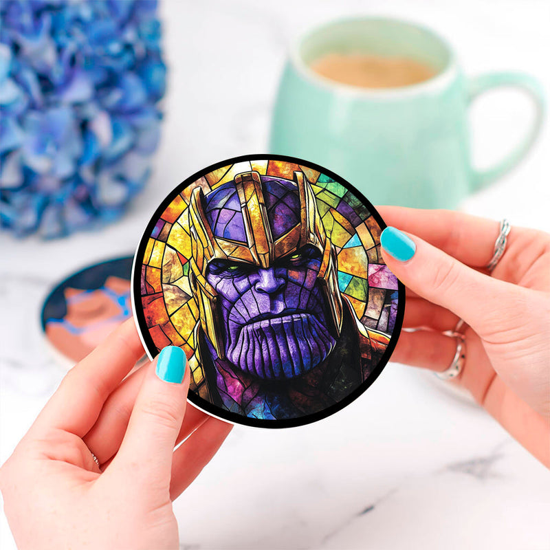 Thanos Stained Glass Decor Coaster - Gift Idea