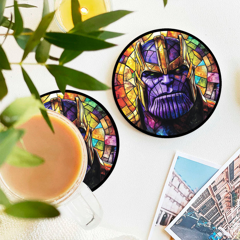 Thanos Stained Glass Decor Coaster - Gift Idea