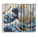 The Great Wave Pokemon Window Curtain