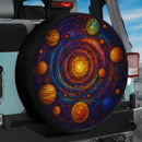 The Galaxy Solar System Planets Stained Glass Jeep Car Spare Tire Cover