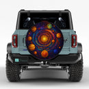 The Galaxy Solar System Planets Stained Glass Jeep Car Spare Tire Cover