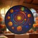 The Galaxy Solar System Planets Stained Glass Suncatcher