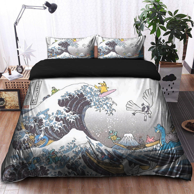 The Great Wave Pokemon Bedding Set Duvet Cover And 2 Pillowcases Nearkii