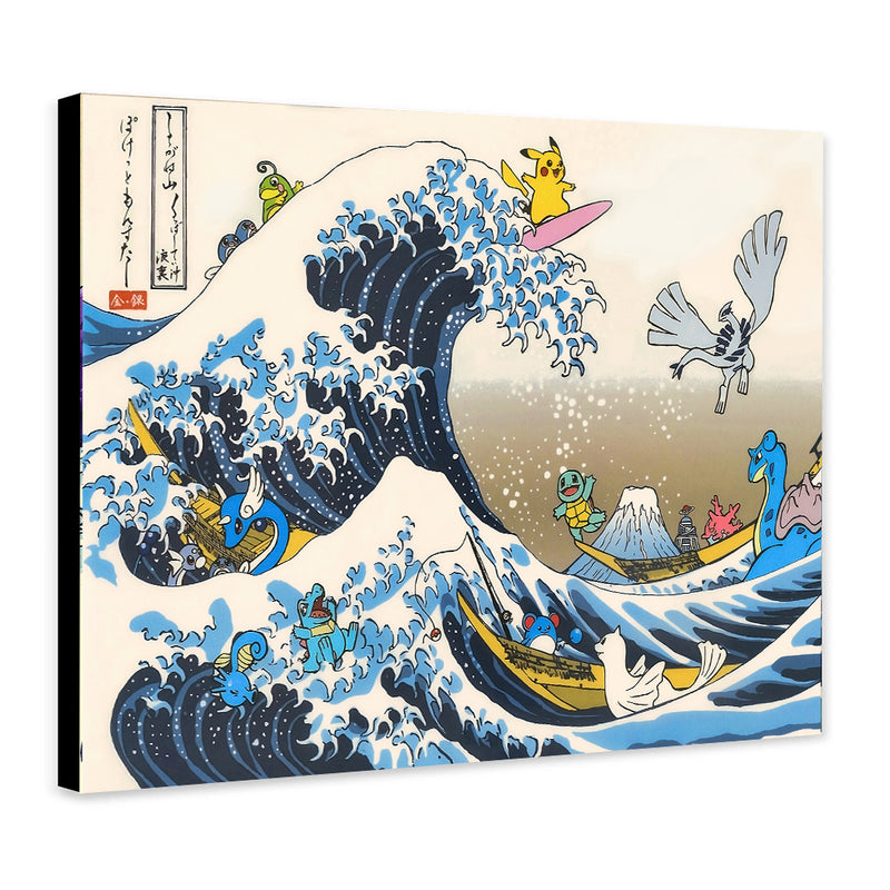 The Great Wave Pokemon Japan - Living Room - Canvas Wall Art - Print - Wall Decor