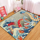 Red Vs Blue Gyarados Pokemon The Great Wave Japan Rectangular Area Rug