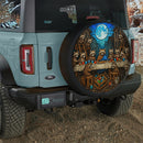 The Last Supper Of Raccoons Stained Glass Jeep Car Spare Tire Cover