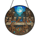 The Last Supper Raccoons Stained Glass Suncatcher