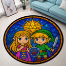 The Legend of Zelda Pokemon Sun Stained Glass Round Rug
