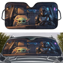 Yoda Mandalorian Driving Car Auto Sun Shade