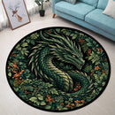 The Mighty Green Dragon Carpet Round Rug