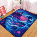 The Neon Kanagawa Great Wave Rectangular Area Rug