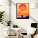 The Silent Monk in the Sun Watercolor Poster - Living Room - Canvas Wall Art - Print - Wall Decor