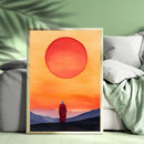 The Silent Monk in the Sun Watercolor Poster - Living Room - Canvas Wall Art - Print - Wall Decor