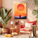 The Silent Monk in the Sun Watercolor Poster - Living Room - Canvas Wall Art - Print - Wall Decor