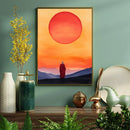 The Silent Monk in the Sun Watercolor Poster - Living Room - Canvas Wall Art - Print - Wall Decor