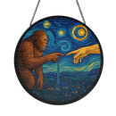 The Touch Of Creation Bigfoot Starry Nigh Stained Glass Suncatcher