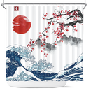 The Great Wave Japan Cherry Blossom Shower Curtain