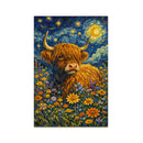 Starry Night Highland Cow Jigsaw Puzzle
