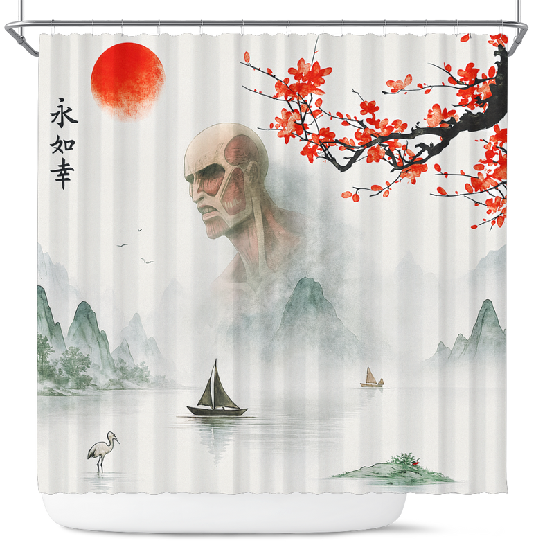 Titan Attack On Titan Japan Landscape Shower Curtain