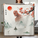 Titan In Attack On Titan Japan Landscape Woven Throw Blanket