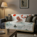Titan In Attack On Titan Japan Landscape Woven Throw Blanket