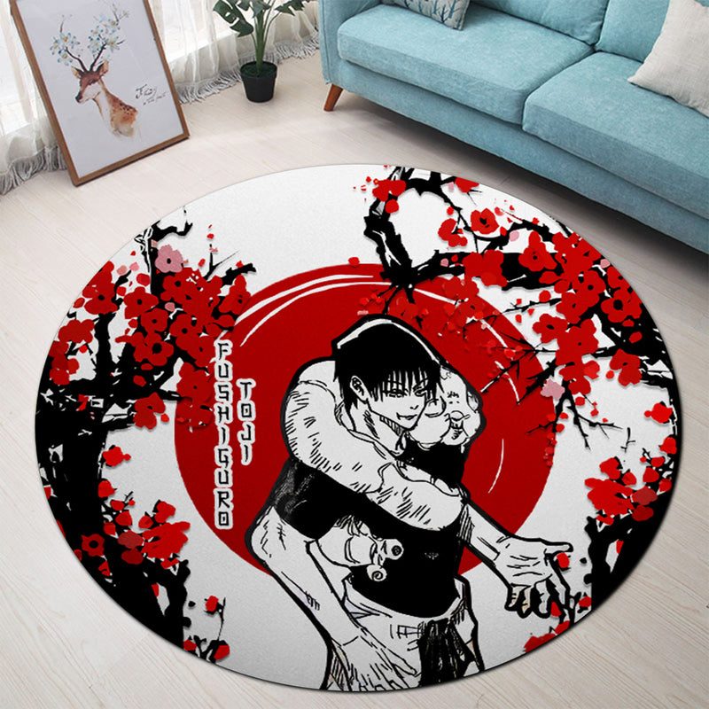 Toji Jujutsu Kaisen Japan Style Round Rug
