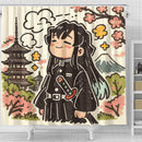 Tokito Muichiro Demon Slayer Anime Japan Ink Style Shower Curtain