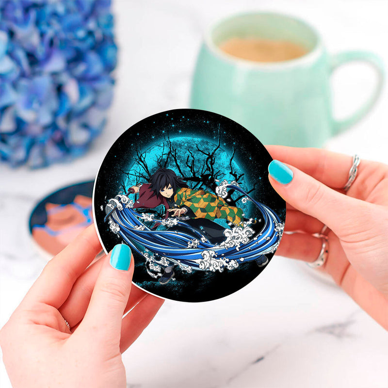 Tomioka Giyuu Moonlight Ceramic Decor Coaster - Gift Idea