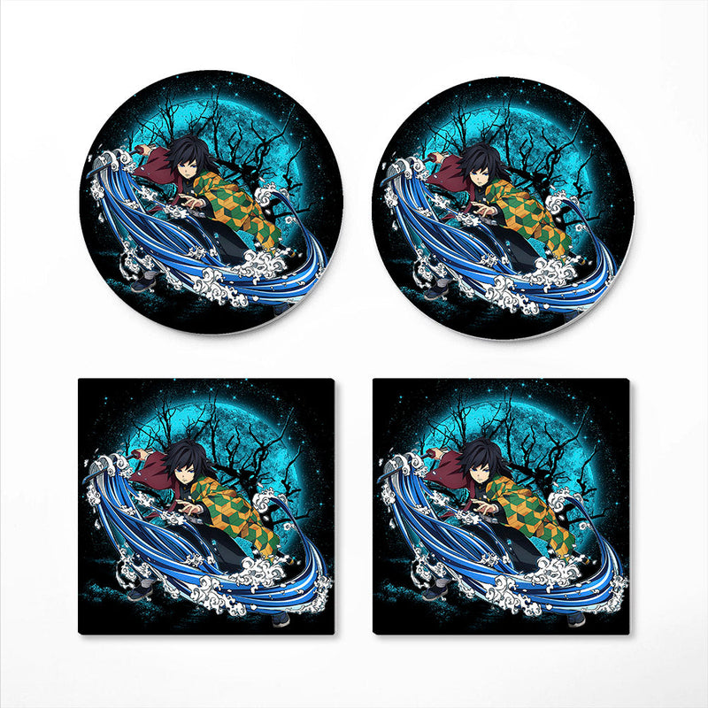 Tomioka Giyuu Moonlight Ceramic Decor Coaster - Gift Idea