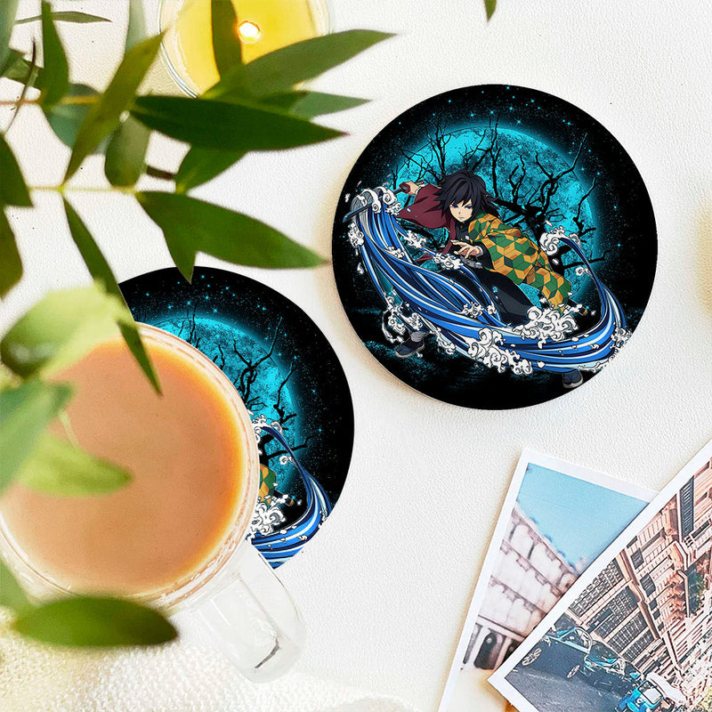 Tomioka Giyuu Moonlight Ceramic Decor Coaster - Gift Idea