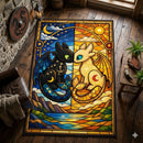 Toothless And Light Fury Stained Glass Rectangular Area Rug