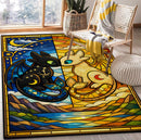 Toothless And Light Fury Stained Glass Rectangular Area Rug