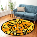 Torchic Pokemon Stained Glass Round Rug