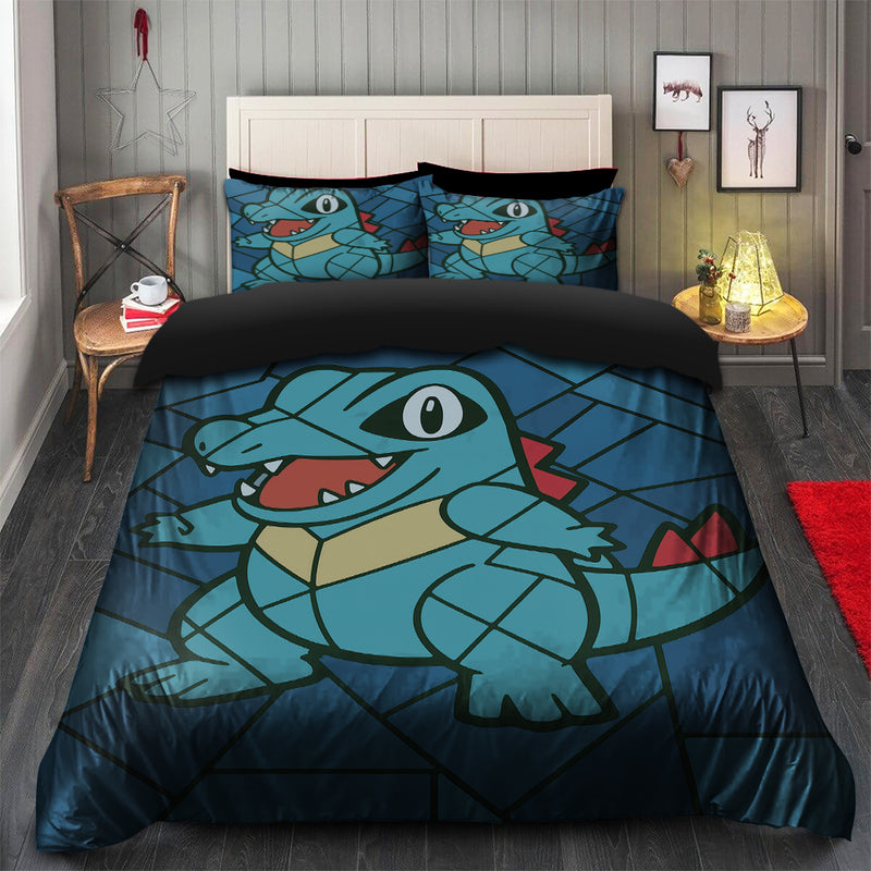 Totodile Stained Glass Bedding Set